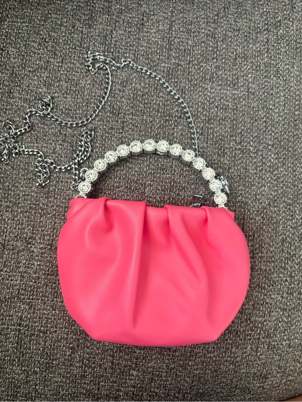 Madison West Hot Pink Jeweled-Handle Mini Crossbody